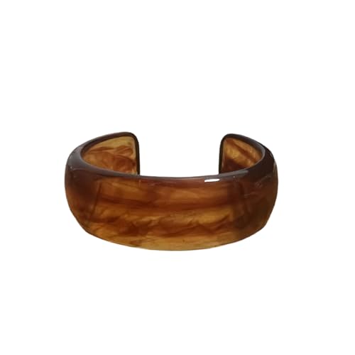 Image of 1Pc Resin Wide Round Bangle Bracelets Minimalist Jewelry for Women Geometric Bohemian Colorful Wrap Bracelet Elegant Round Acrylic Holiady Chunky Thick Bracelet