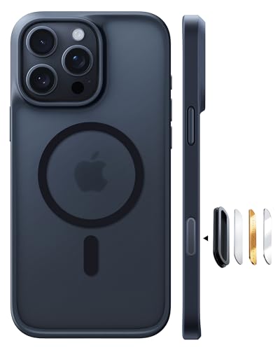 TORRAS Magnetic Shockproof for iPhone 16 Pro Max Case, [Compatible with MagSafe][Military-Grade Drop Tested] Translucent Slim Protective Case for iPhone 16 Pro Max Anti-Fingerprint Anti-Scratch, Black