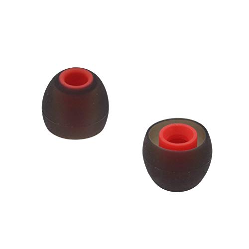 A-Focus イヤーピース S 12個 2種類の硬度のシリコン製 ハイブリッドイヤーピース 重低音強化 音質向上 So ny ハイブリッド 対応 内径ダイヤ約4.0㎜ ソニー イヤホン 交換用 Black-Red Sサイズ