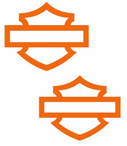 Motorcycle bar and Shield Design Vinyl Decal #2 piece Moto Club 5"x4" (Orange)