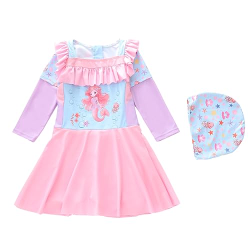 Maillot de bain pour filles motif dinosaure avec chapeau pour la plage