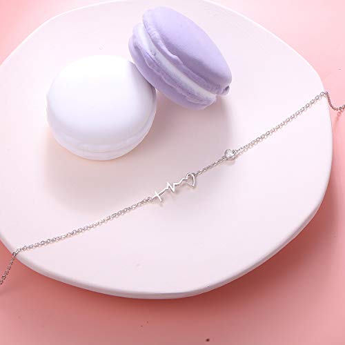 Image of FLYOW S925 Sterling Silver Anklet for Women Summer Boho Beach Charm Adjustable Foot Ankle Bracelet Jewelry Birthday Gift