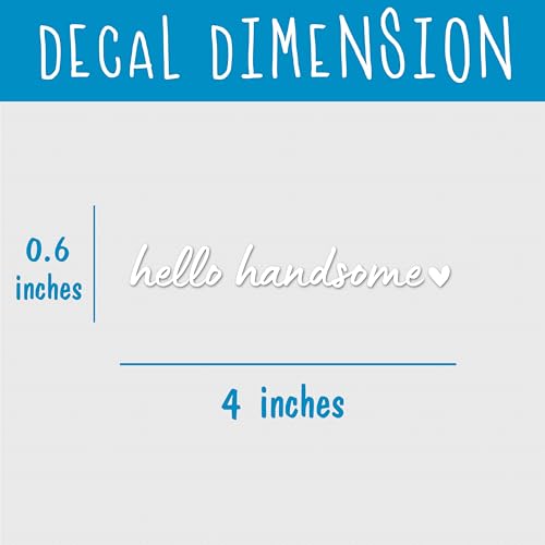 Image of Set 3Pcs Hello Handsome Rearview Mirror Decal Cute, Inspiration Sticker for Men, Funny Selflove Water Bottle Laptop Sticker Vinyl Waterproof 4x0.6 Inches Car Decal Gift for Boy Mom Dad Friend