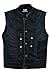 Ruja Sports SOA Style Genuine Leather Motorbike Vest with Inside Pockets, Black, X-Large