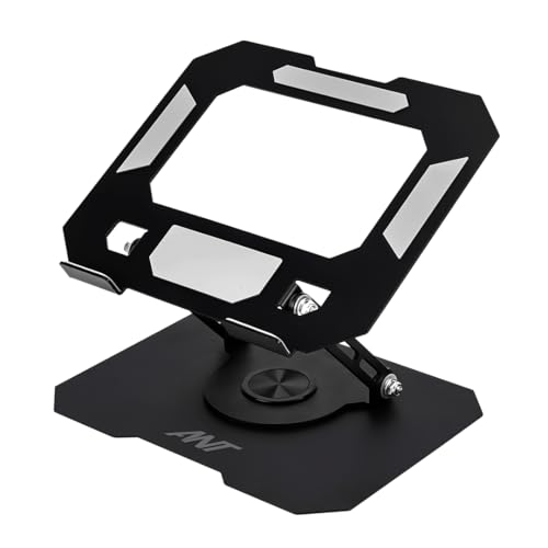 Image of Ant Riser 30, Aluminium Tilt Adjustable Laptop Stand for Desk, Metal Foldable Laptop Riser, Portable Laptop Holder Mount, Ventilated Cooling Computer Notebook Stand for 10-17 inch Devices Carbon Black