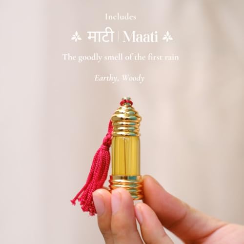 Image of Combination pack of Maati (Petrichor), Motiya (Jasmine) and Audh (Agarwood) (3ml)