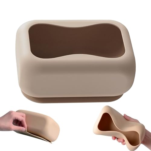 Chaies Soporte para caja de pañuelos, moderno soporte para pañuelos con ventosa, dispensador de silicona montado en la pared para baño, salón, hotel, mesa, dormitorio, coche, dormitorio, apartamento
