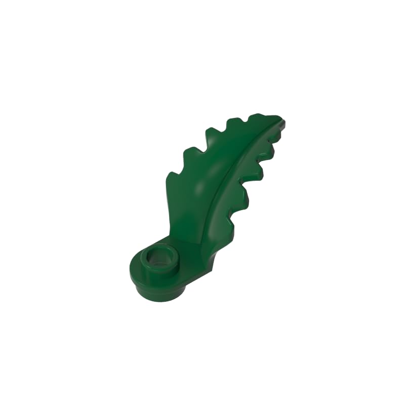 XYEIUGO Gobricks GDS-90531 6282 Plant Leaf 1x1 Curved, Dark Green, 50 pcs — image 1