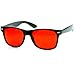 zeroUV Rare Color Tinted Lens Classic Horn Rimmed Sunglasses (Red)