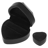 Operitacx Caja de Anillo Caja de Joyería de Plástico en Forma de Corazón con Luz LED para Anillos y Pequeños Collares Adecuado para Compromisos y Bodas