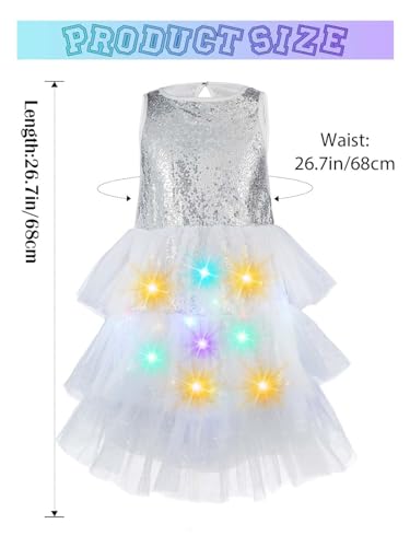 TWINKLEDE Glow Sequin Dress Light Up Party Birthday Tulle Tutu Dress3