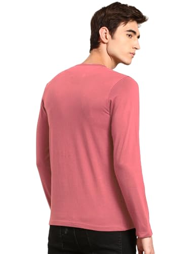 Image of LAZYCHUNKS Men's Full Sleeve Henley Neck Cotton Blend T-Shirt | Solid Regular Fit for Boys & Men | Soft Breathable Fabric | Casual Size S to 3XL
