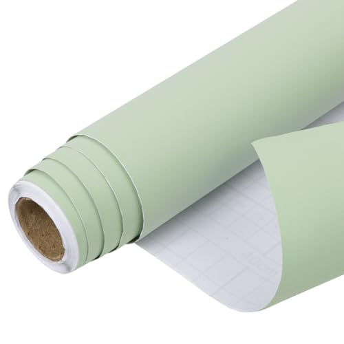 Arthome Verde Pellicola Adesiva per mobili 44cmx3m Verde Carta da Parati Solido Opaco Strutturato Autoadesivo pellicola vinilica Decorativa per controsoffitto, armadi, mobili cucina