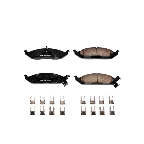 Image of PowerStop Front Brake Pads for Chrysler Cirrus 1995-00 |Sebring 1996-00 |Dodge Stratus 1995-00 |Plymouth Breeze 1996-00 - Z17 Ceramic Brake Pads with Installation Hardware, 17-650