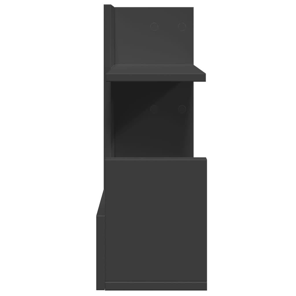 Organizer da scrivania, nero, 49 x 20 x 52,5 cm, in legno, per ufficio, organizzazione, portadocumenti, sistema di scomparti salvaspazio per un ordine e una conservazione efficienti