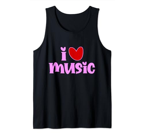 I Love Music Shirt Music Lover Shirt I Heart Music Women Men Tank Top