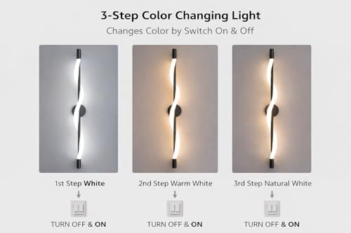 Image of FILLISKA Led Wall Highlighter Light, 3-in-1 Colour Changing, Luxurious Wall Decor (12 Watt MattBlack Swril-582)