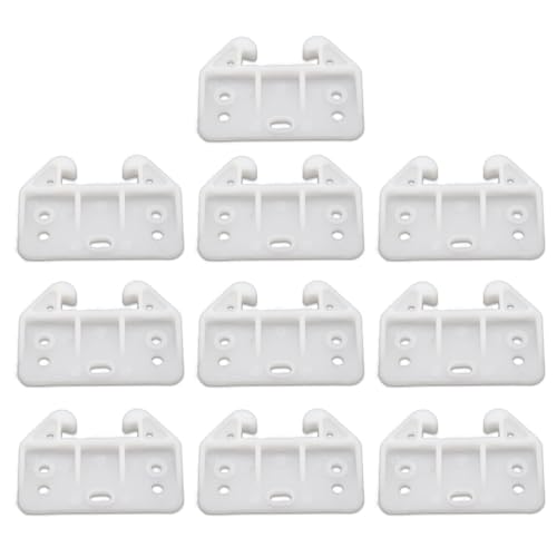Joyangy Set of 10 White Plastic Drawer Guides Sturdy Rear Drawer Replacement Brackets with Screws Perfect for Furniture Dressers and Wardrobes - Essential Drawer Track Parts