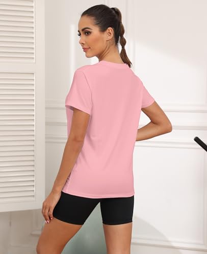 Image of KevaMolly Workout Tops for Women UPF50+ Breathable Loose Fit Yoga T Shirts Short Sleeve Running Gym Athletic Tee Top