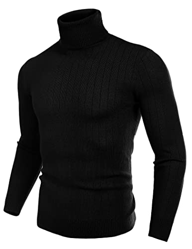 Men's Slim Fit Turtleneck Sweater Casual Sweater Classic Pullover Sweaters Long Sleeve