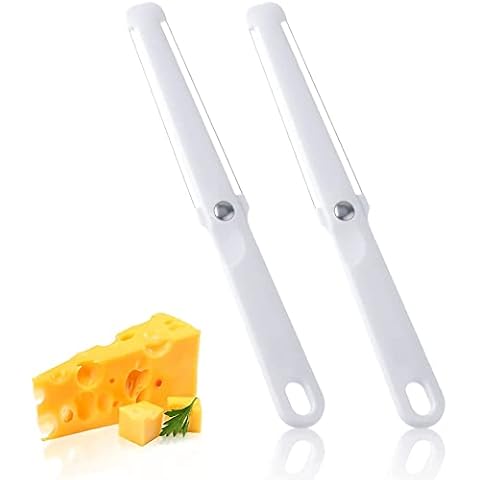 Cheese Slicer, 2pcs Cheese Wire Cheese Cutter with Soft Handle for Hard and Semi-Hard Cheese Butter, Chocolate, Jams, and Creams-Long Duration, Cheese Slicers for Block Cheese Cover