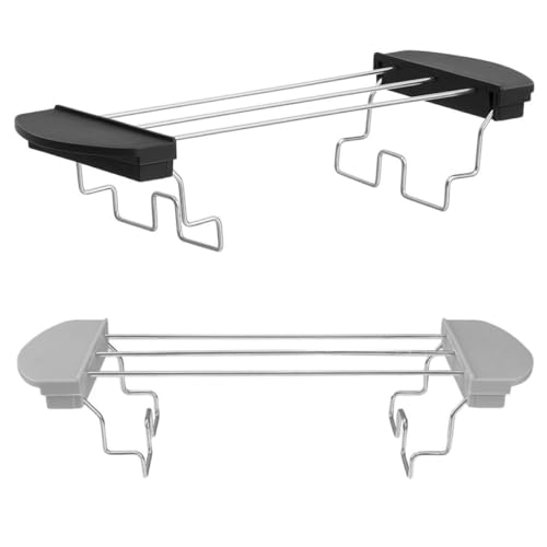 JEWEDECO Rejillas para Tostadora 2 Piezas en Negro y Gris, Accesorio para Calentar Pan y Tostadas, Parrilla Compacta para Máquina de Tostar en Cocina Hogar