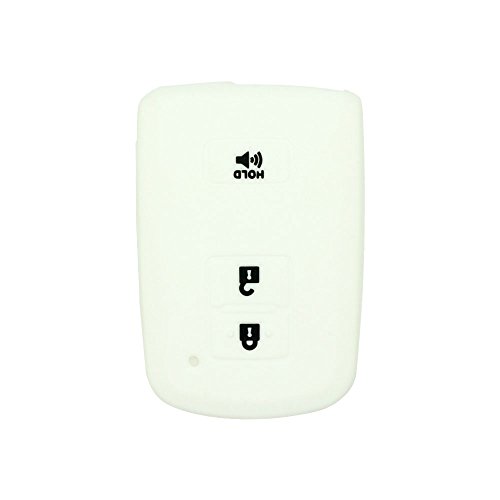 BROVACS Silicone Cover Protector Case Holder Skin Jacket Compatible with TOYOTA 3 Button Smart Remote Key Fob CV2401 White
