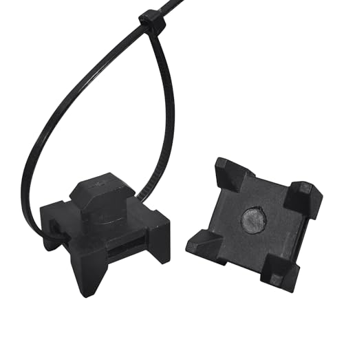 Abeicy 25 Pieces Plastic Cable Zip Tie Mounting Block, Cables Base Fixture, Wire Clips, Management Fastener for 40 Series Aluminum T-Slot Extruded Profiles