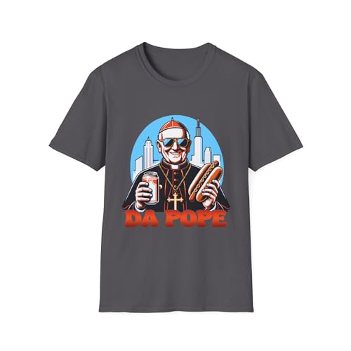 T-shirt American Pope humour canette soda hot dog charbon 3XL