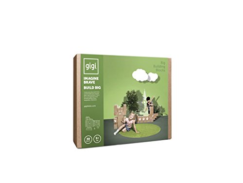 GIGI BLOKS® BLOQUES MODULARES DE CONSTRUCCIÓN | Grande | Creativo | Combinable | Sistema de enchufe | Plegable | Cartón marrón | No tóxico | Pintable, Gigi Blocks Größen:30 x große Bausteine