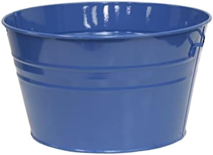 Houston International 6085E B 13.5-Inch Steel Planter/Tub, Blue
