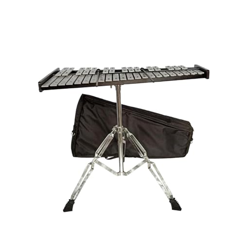 37 Note Glockenspiel with Metal Bars and Adjustable Stand, Professional Concert Grade Xylophone for Music Education and Orchestra- no music stand