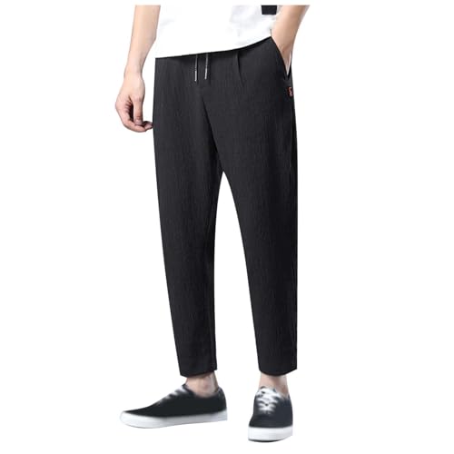 Pantalon jogging homme baggy cargo blanc léger en coton style urbain décontracté