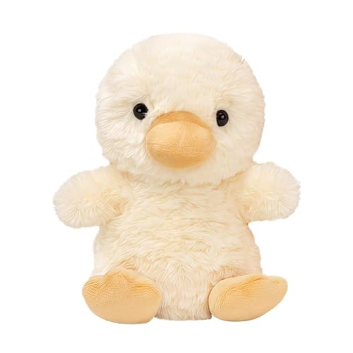 Pato de Peluche Soleado, 15CM Pato Amarillo Acurrucable, Compañero Abrazable para Niños y Bebés