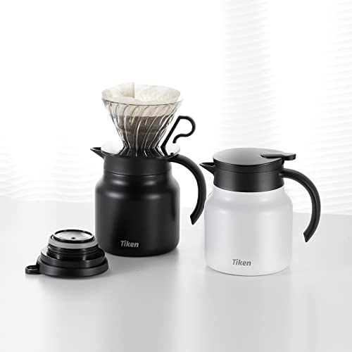 Tiken Coffee Server, 800Ml (27 Oz) Thermal Coffee Carafe, Stainless Steel Insulated Vacuum Coffee Carafes For Keeping Hot thumb #5