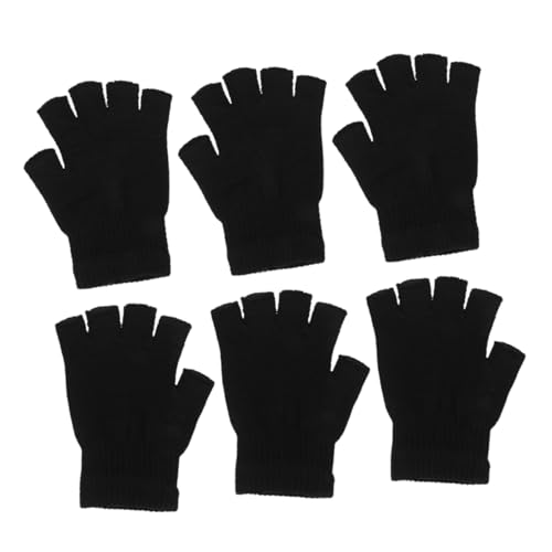 Guantes sin dedos térmicos unisex de punto para invierno pack de 3 pares