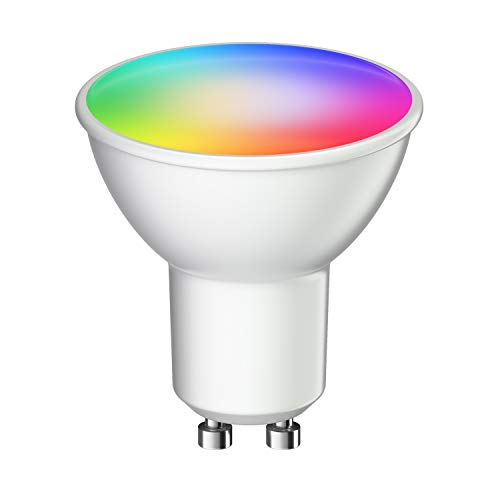 ledscom.de GU10 LED RGB Leuchtmittel, PAR16, warmweiß - kaltweiß (2900-6200 K), 5,5 W, 473lm, 103°, Smart Home, WLAN, Alexa, matt