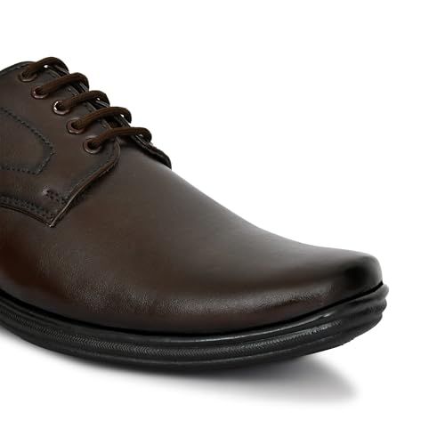 Image of Men's Faux Leather Formal Shoes | Stylish Lace-Up Office Wear Shoes for Men | Comfortable Lightweight Business Footwear | Synthetic Leather Dress Shoe for Parties & Daily Use