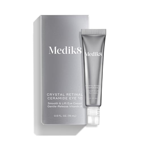 Medik8 Crystal Retinal Ceramide Eye 10 - Lifting Eye Cream with Vitamin A - Smoothing Under Eye Cream for Wrinkles and Sensitive Skin - 0.5 ml
