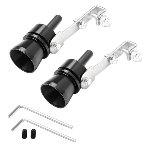 Aoreun 2Pcs Turbo Whistle, Booster de Son D'échappement, Sifflet Pot Echappement Voiture pour Tous Les Modèles Vé (Noir）