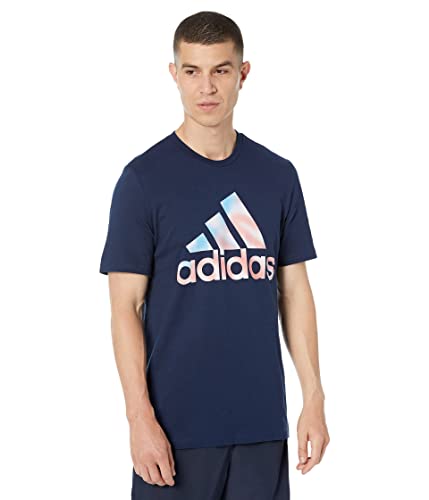 T-shirt adidas Americana Badge of Sport bleu marine pour homme en taille SM