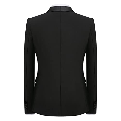 Rogers & Morris Men's Tuxedo Suit Regular Fit 3 Piece Suit Blazer Jacket Waistcoat Pants Set for Wedding Prom3