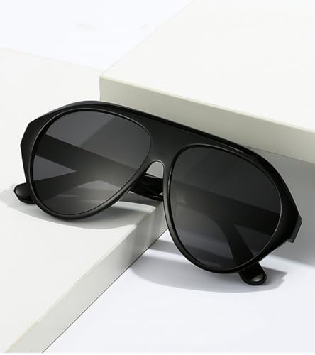 Image of IKANOO Retro 70s Aviator Sunglasses for Women Men Oversized Classic Vintage Square Aviator Trendy Shades (Orange)