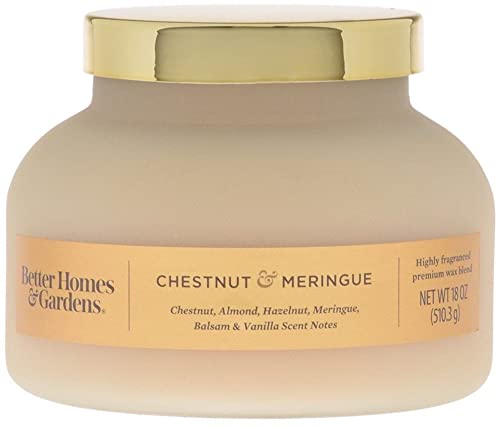 Betterhomes&Gardens Better Homes And Gardens 18Oz Scented Candle, Chestnut And Merengue, 2-Pack Gold Metal Lid,, Golden Yellow, 18Oz (501G) X 2 [Excluding Glass Jar Weight] #TOP1