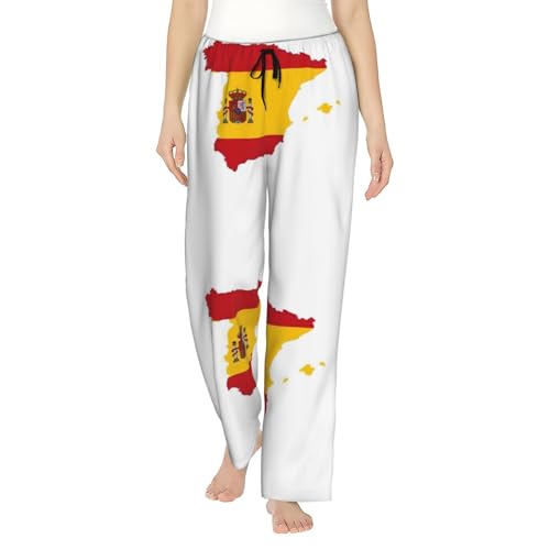 Pantalon de pyjama pour femme imprimé drapeau espagnol doux