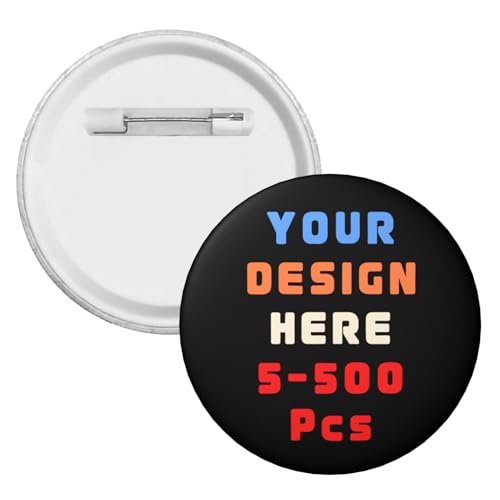 YZPPDHFC 5-500 Pcs Personalized Buttons with Photo Bulk 1.8inch, Custom Pins Design Your Own, Custom Button Pins Bulk, Customizable Pin for Birthday Party for Dad Mom