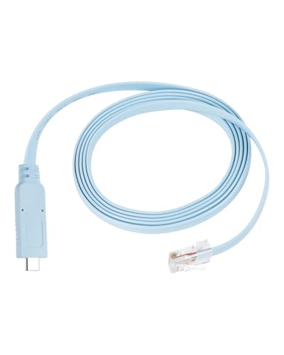 GELRHONR USB C Console Cable, USB C Male to RJ45 Male RS232 Serial Console Cable Adapter Link Routers/Switches for Laptops in Windows, Mac, Linux-Blue (1.5M)