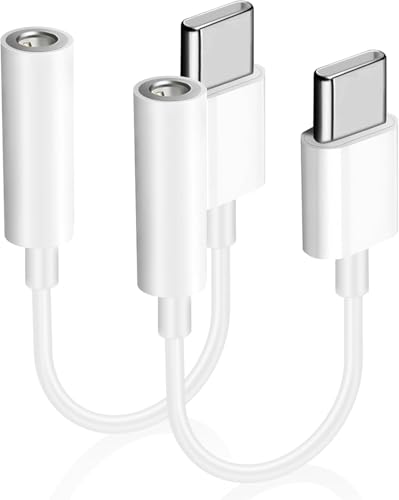 MONSTYLE 2Pcs-Adaptador USB C a Jack 3.5 mm para Audífonos,USB Ti...