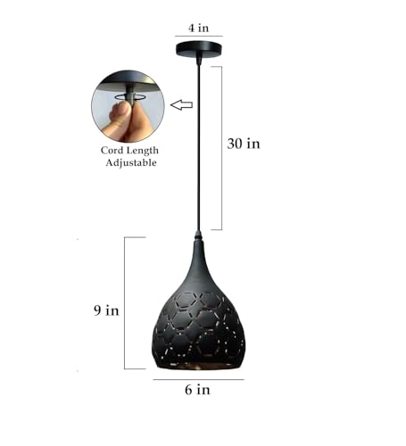 Image of Black Three Cutting Design Pendant Hanging Light /Ceiling Light for Bedroom, Living Room, Restaurants, Dining, Coffee Shop, Home and Office. Etc (Pack of 1) (Without Bulb)