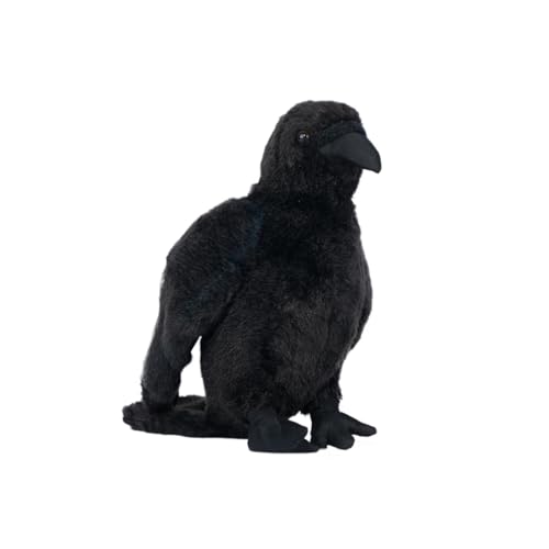 Corbeau noir en peluche douce 23 cm, cadeau déco chambre enfant